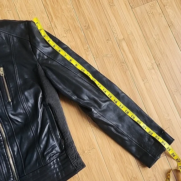 MK 100% Leather motto jacket L - Picture 11 of 13